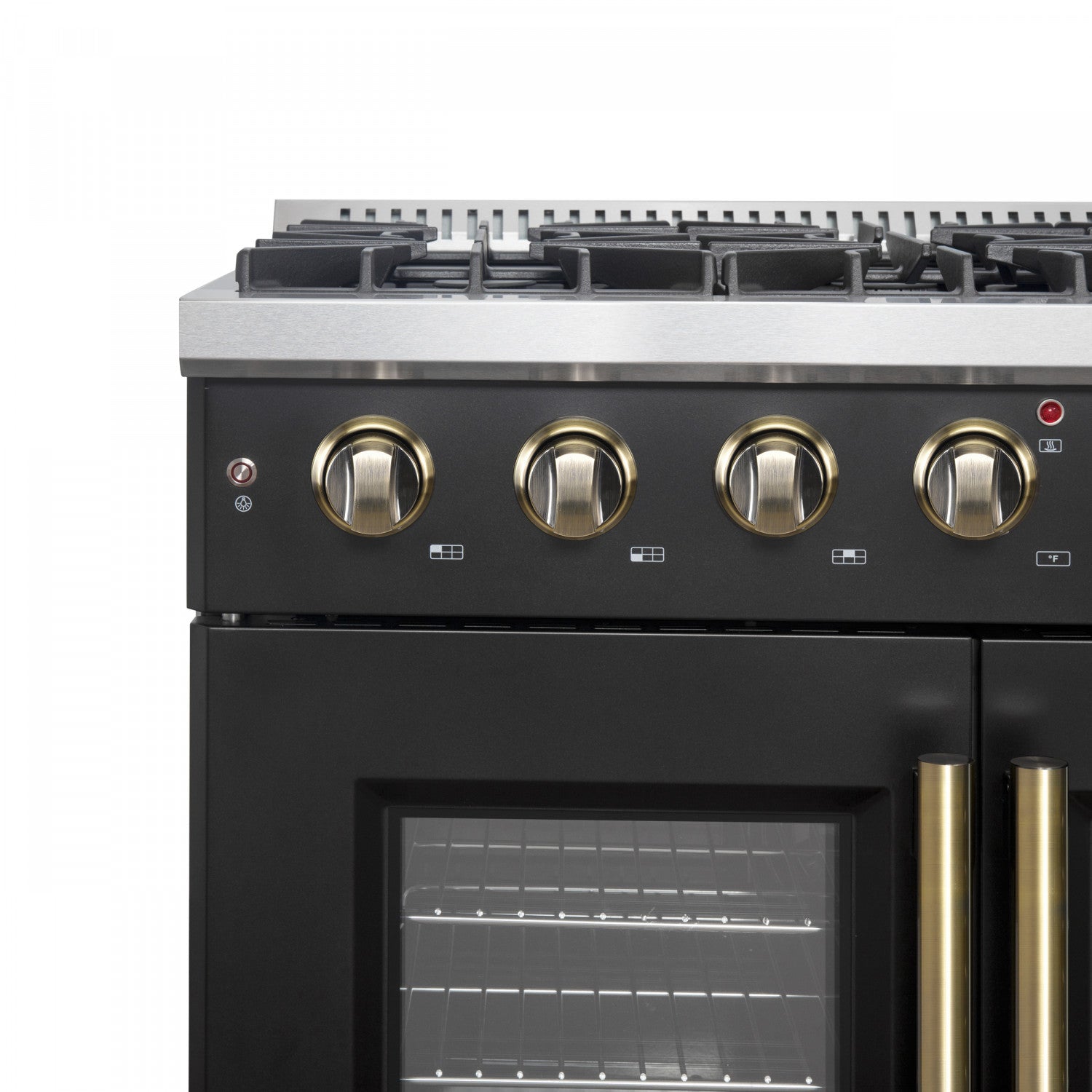 Forno Galiano 36" Black French Door Freestanding Gas Range (5.36 Cu. Ft.) - FFSGS6444-36BLK