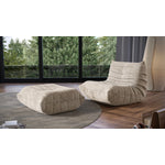 Dontae All Foam Armless Chair and Ottoman - Beige