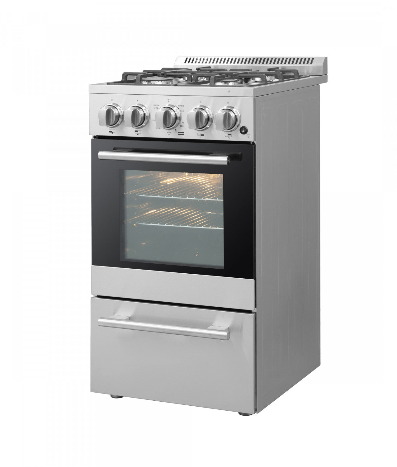 Forno Lamazze 20" Stainless Steel Freestanding Gas Range (2.05 Cu. Ft.) - FFSGS6265-20