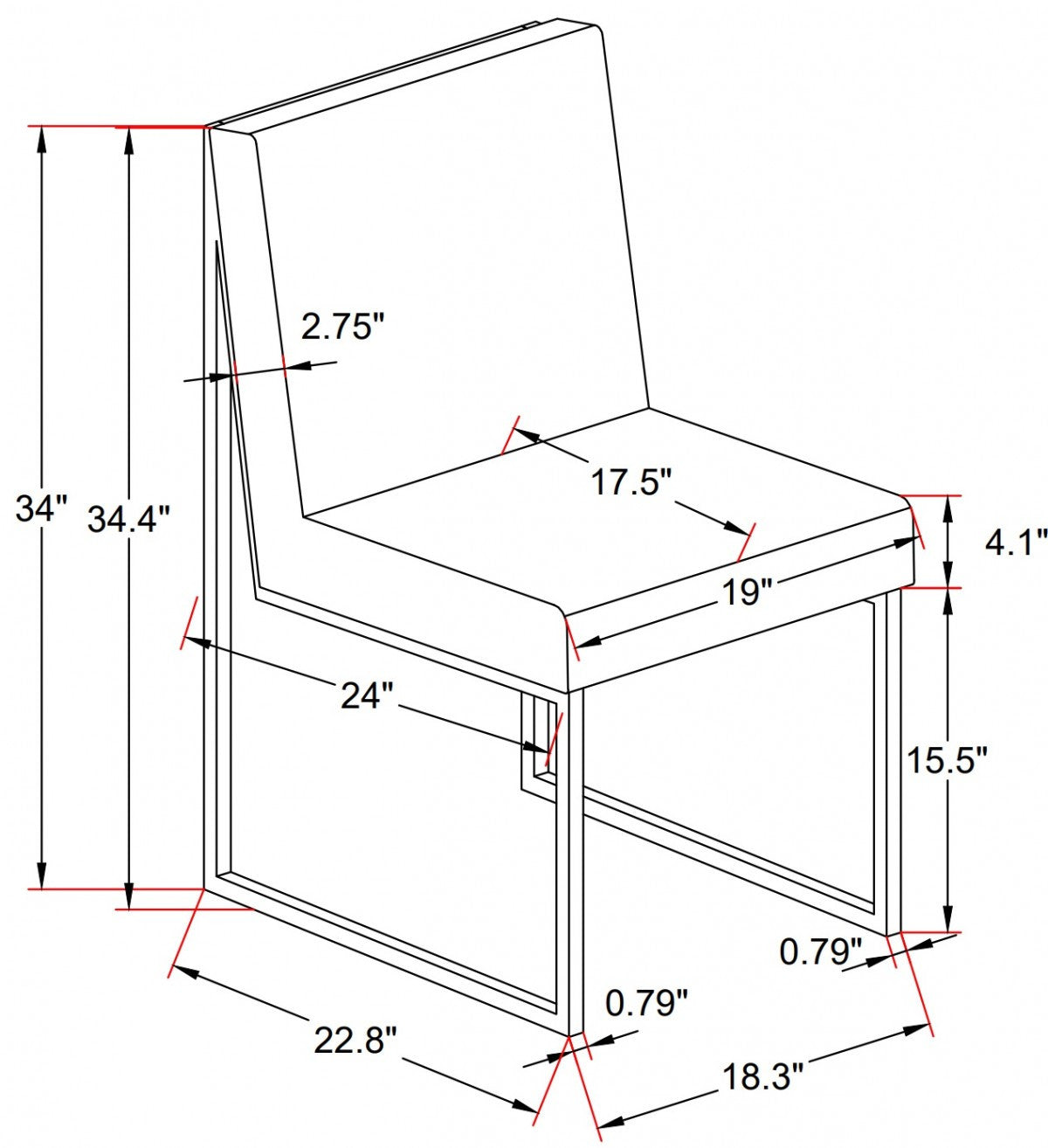 Orson Dining Chair - Black - Set of Two