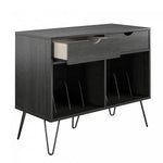Concord Turntable Stand with Drawers - Black Oak
