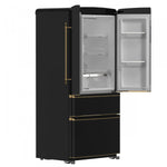 Forno Luigi 33" 18 Cu.Ft. Black French Door Refrigerator - FFFFD1791-33BLK