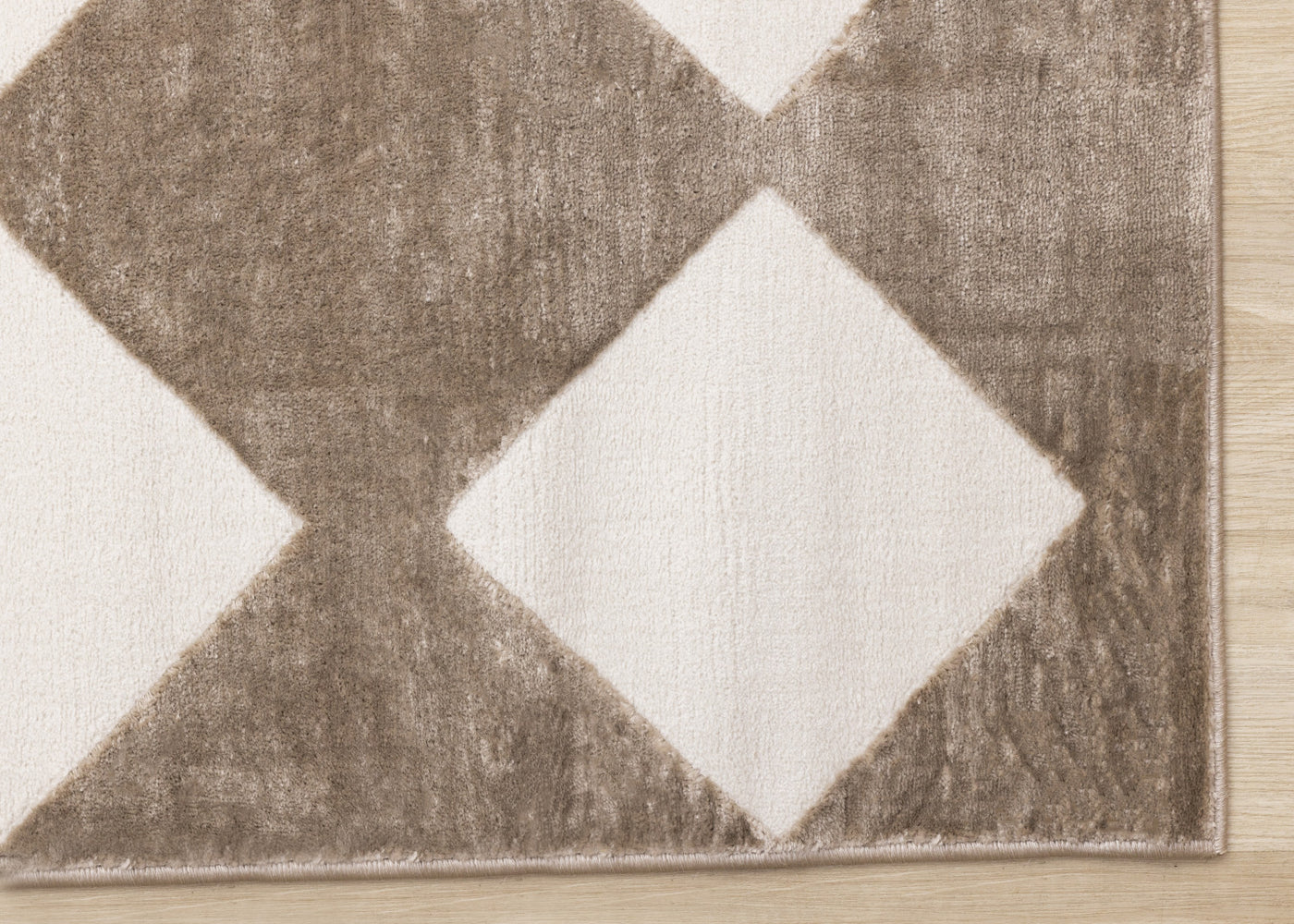 Logan Modern Diamonds Area Rug - Brown Cream - 7' X 10'