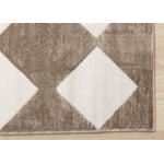 Logan Modern Diamonds Area Rug - Brown Cream - 7' X 10'