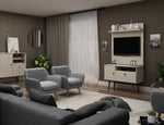 Otuken 35" TV Stand and Panel Set - Off White