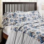 Selena II Ruffled King Pillow Case - Blue Floral - Set of 2