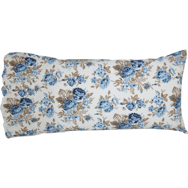 Selena II Ruffled King Pillow Case - Blue Floral - Set of 2