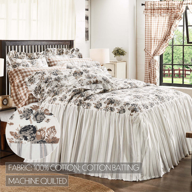 Selena IV Ruffled Queen Coverlet - Floral