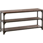 Flater Console Table - Weathered Oak and Antique Silver