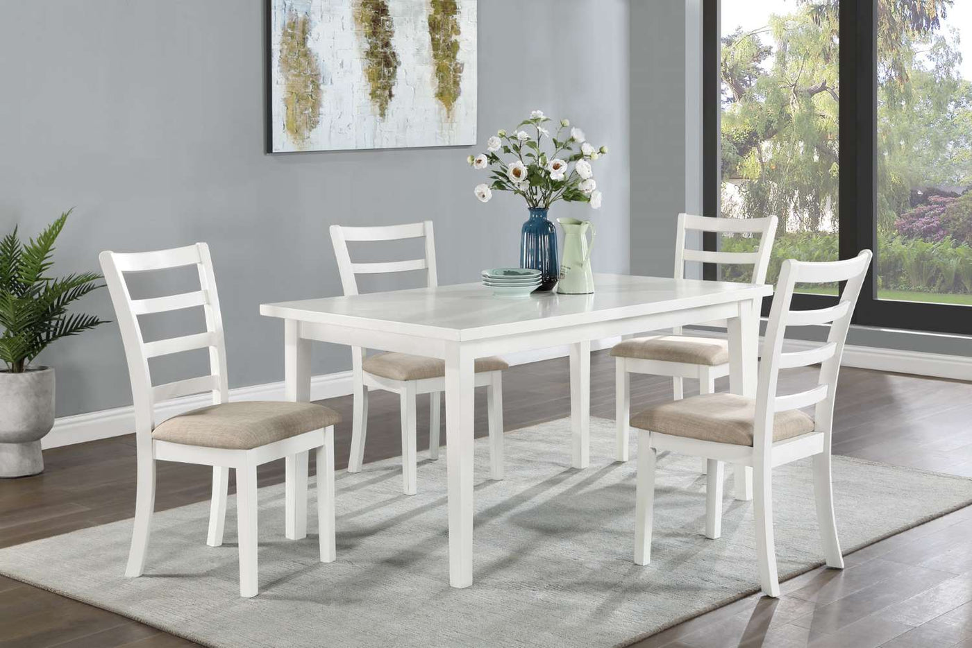 Natalia 5-Piece Dining Set - White