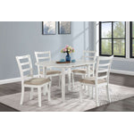 Natalia 5-Piece Round Dining Set - White