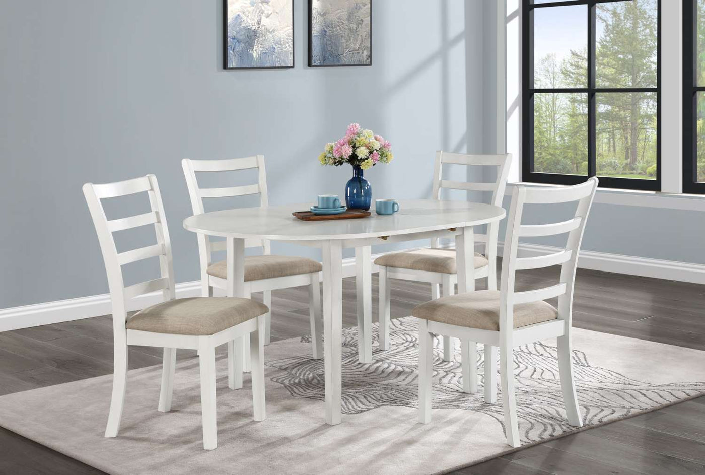 Natalia Extendable Round Dining Table - White