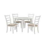 Natalia 5-Piece Round Dining Set - White