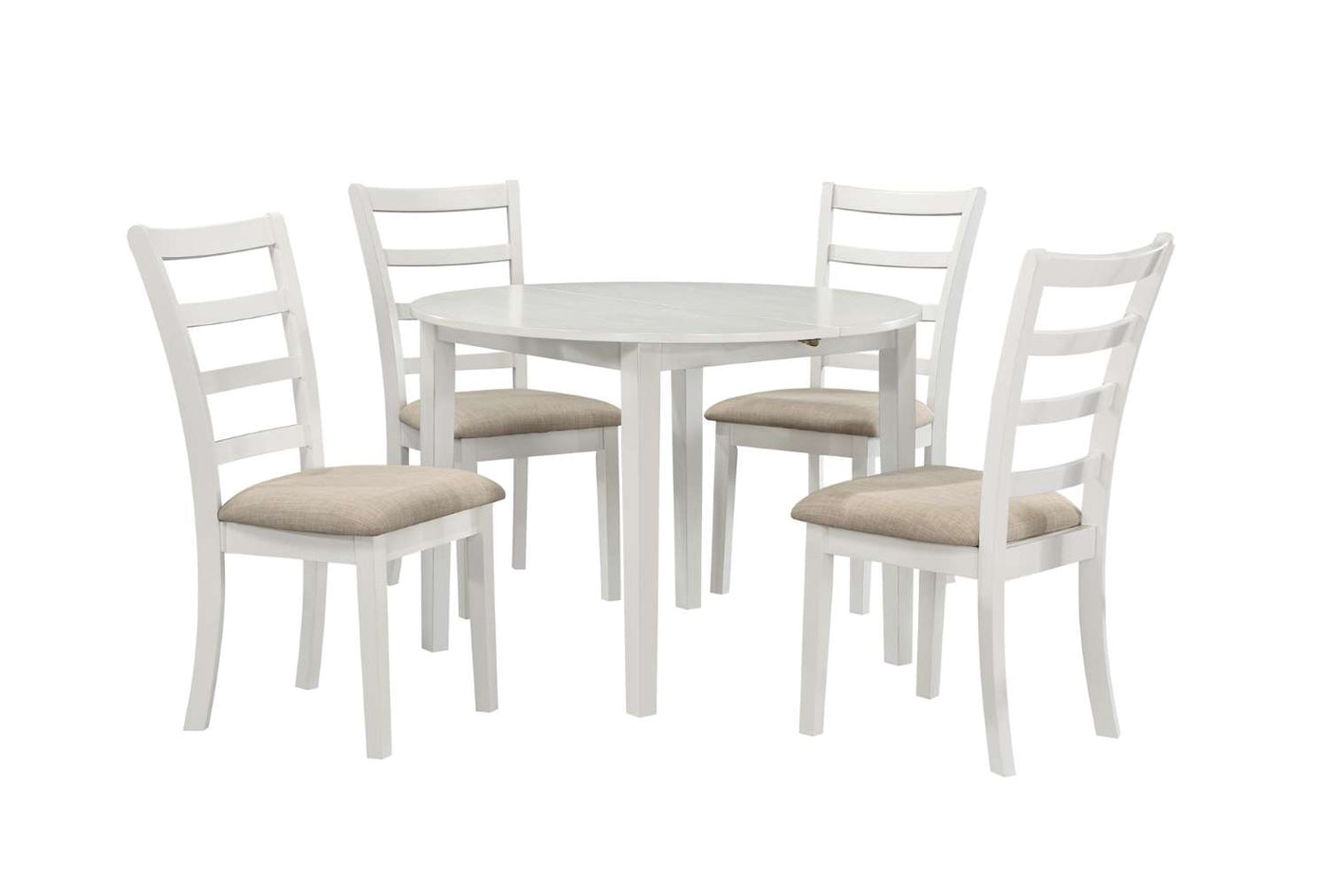 Natalia 5-Piece Round Dining Set - White