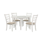 Natalia 5-Piece Round Dining Set - White