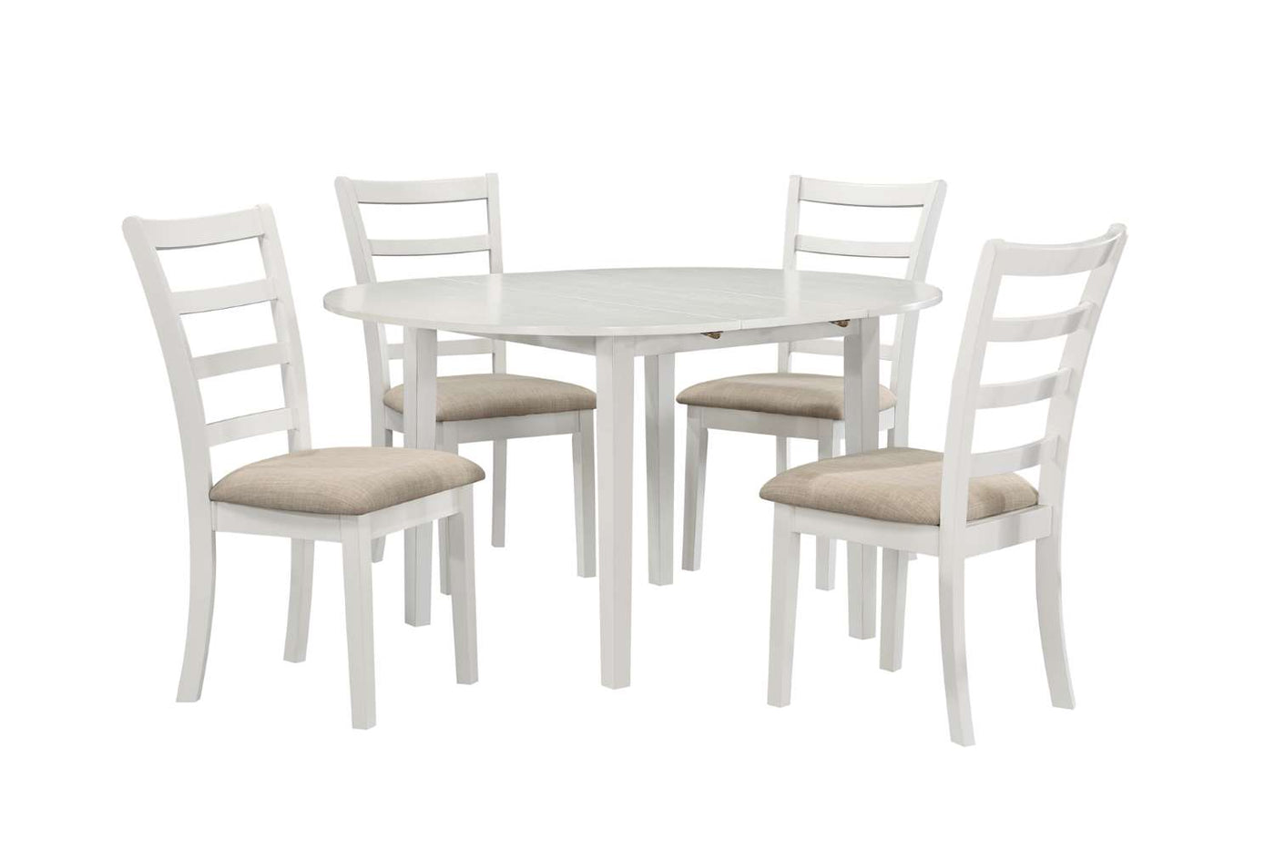 Natalia 5-Piece Round Dining Set - White