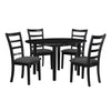Natalia 5-Piece Round Dining Set - Black