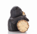 Bear Gone Fishing Statue - Black/ Brown