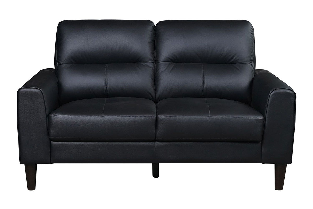 Verissimo Leather Loveseat Black Leon's