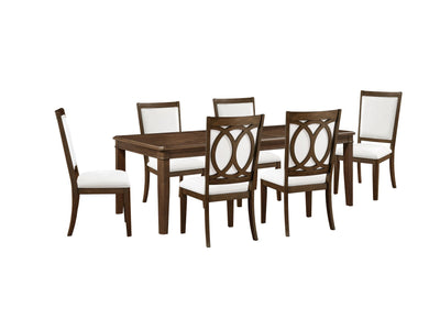 Spice 7-Piece Extendable Dining Set - Dark Cherry, Beige