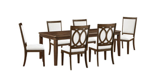 Spice 7-Piece Extendable Dining Set - Dark Cherry, Beige