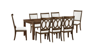 Spice 9-Piece Extendable Dining Set - Dark Cherry, Beige