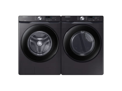 Samsung Black Stainless Steel Front-Load Washer (5.2 cu. ft.) & Black Stainless Steel Electric Dryer (7.5 cu. ft.) - WF45T6000AV/A5/DVE45T6005V/AC