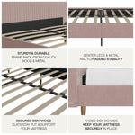 Daphne Upholstered Queen Bed - Blush Velvet