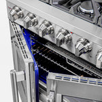 Forno Massimo 36" Stainless Steel French Door Freestanding Gas Range (5.36 Cu. Ft.) - FFSGS6439-36