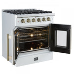 Forno Galiano 30" White French Door Freestanding Gas Range (4.32 Cu. Ft.) - FFSGS6444-30WHT