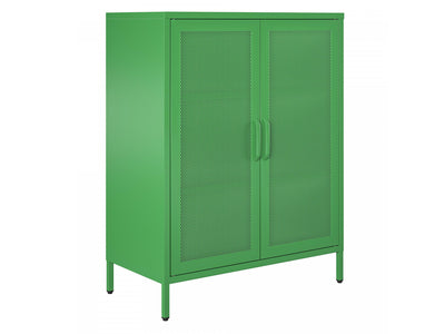 Channing 2 Door Storage Cabinet with Mesh Metal - Kelly Green