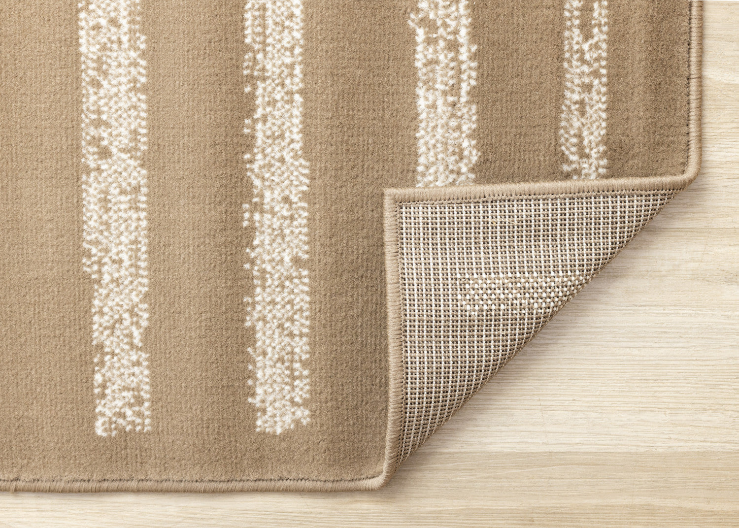 Functional Contemporary Lines Area Rug - Brown Cream - 8' X 11'