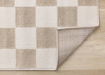 Logan Modern Checkered Area Rug - Beige Cream - 8' X 11'