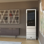 Forno Azienda 24" Stainless Steel 108 Bottle Dual Zone Wine Cooler with Two Refrigerated Drawers - FWCDR6628-24S