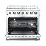 Forno Galiano 36" Stainless Steel Freestanding Electric Range With True Convection And Air Fry (5.36 Cu. Ft.) - FFSEL6083-36