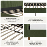 Daphne Upholstered Full Bed - Olive Green Velvet
