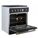 Forno Marco 30" Black Freestanding Gas Range (4.32 Cu. Ft.) - FFSGS6277-30BLK