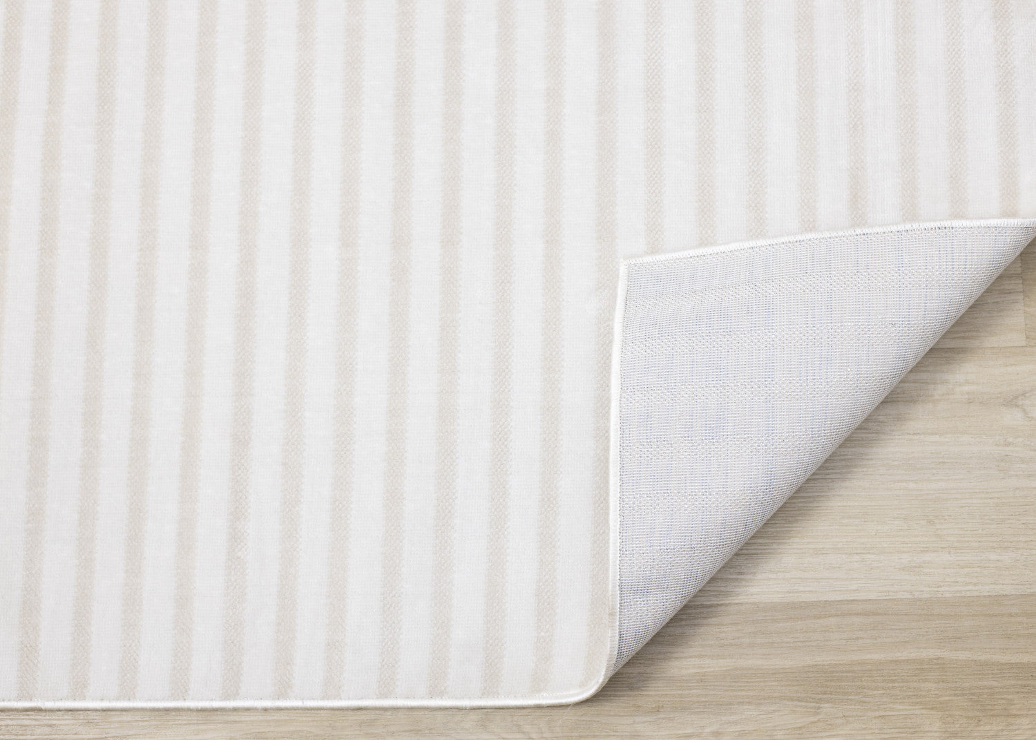 Machine Washable Modern Stripes Area Rug - Cream Beige - 5' X 8'