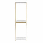 Gwyneth Closet with Hanging Rods - White Faux Marble/Golden Bronze