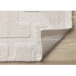 Luxury Plush Textured Shapes Area Rug - Cream - 5' X 8'