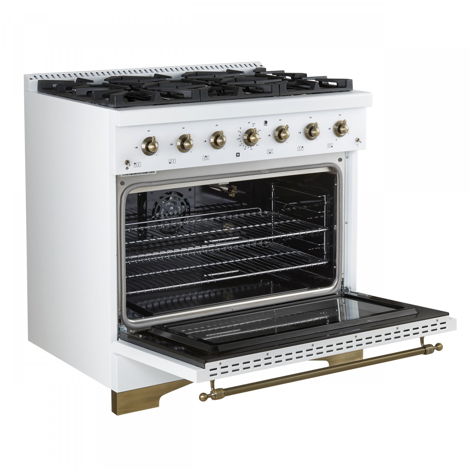 Forno Antico 36" White Freestanding Gas Range (4.5 Cu. Ft.) - FFSGS6219-36WHT