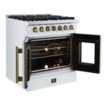 Forno Galiano 30" White French Door Dual Fuel Range With True Convection (4.32 Cu. Ft.) - FFSGS6356-30WHT