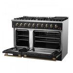 Forno Galiano 48" Black Freestanding Double Oven Gas Range (6.58 Cu. Ft.) - FFSGS6244-48BLK