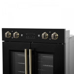 Forno Asti Black 30" French Door Double Wall Oven With Dual True Convection And Air Fry (7.36 Cu. Ft.) - FBOEL1340-30BLK