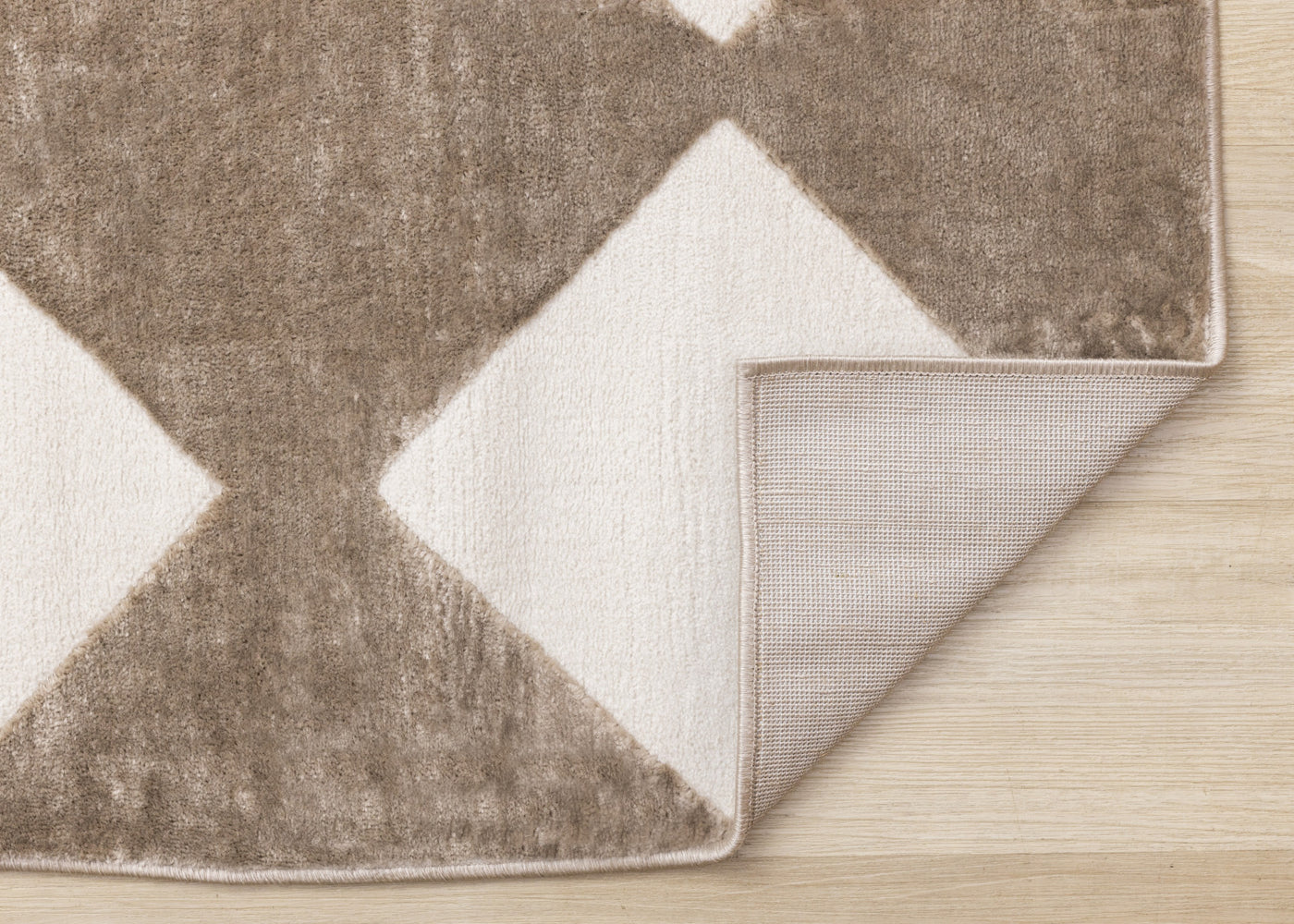 Logan Modern Diamonds Area Rug - Brown Cream - 7' X 10'
