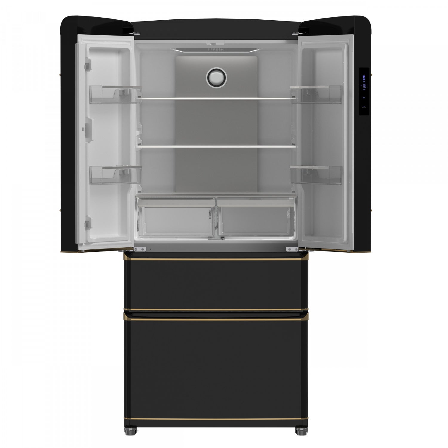Forno Luigi 33" 18 Cu.Ft. Black French Door Refrigerator - FFFFD1791-33BLK