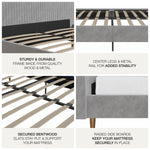 Daphne Upholstered Queen Bed - Light Gray Velvet