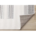 Claremont Sleek Modern Lines Area Rug - White Grey - 7' X 10'