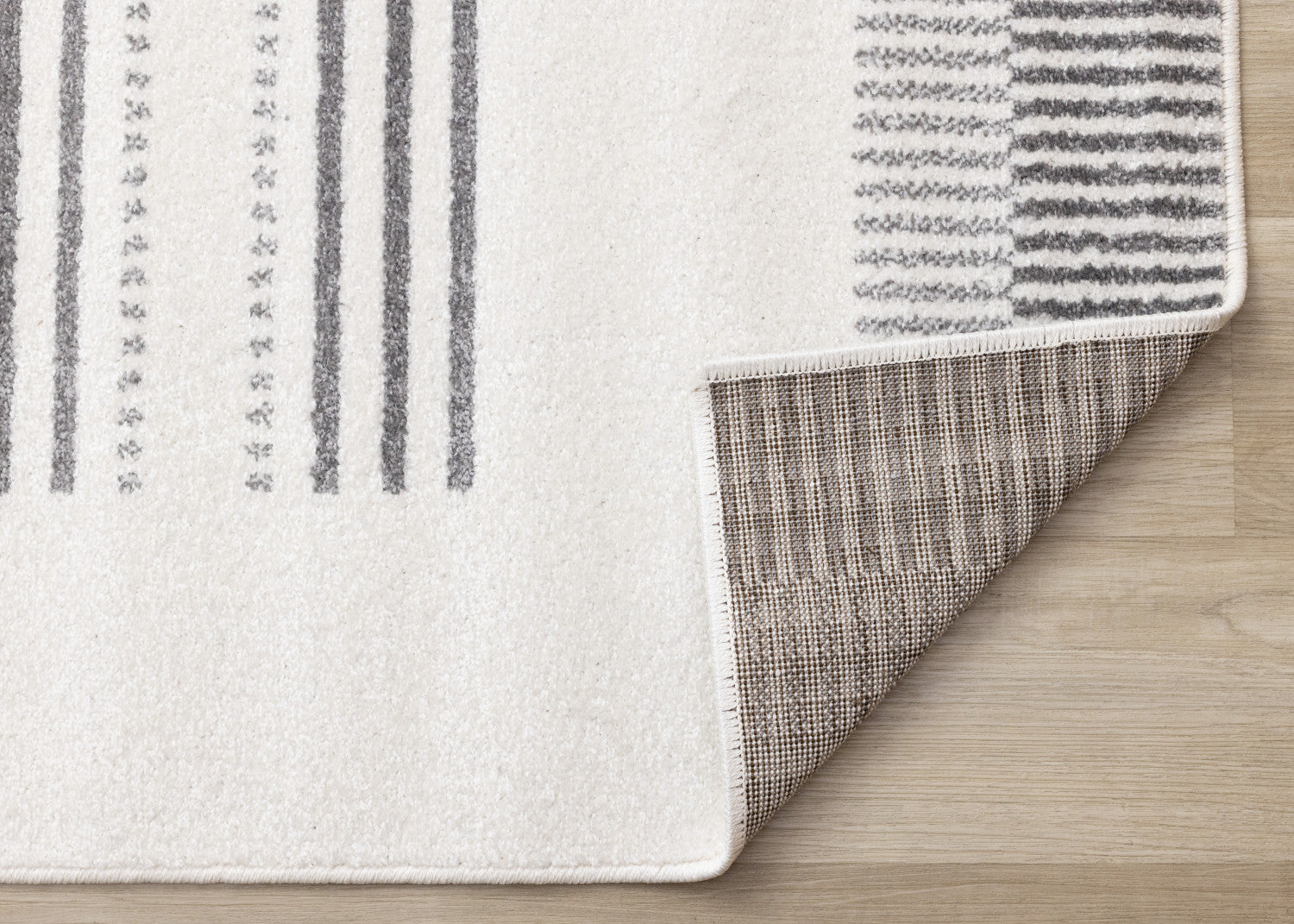 Claremont Sleek Modern Lines Area Rug - White Grey - 8' X 11'