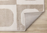 Logan Contemporary Modern Area Rug - Beige Cream - 5' X 8'
